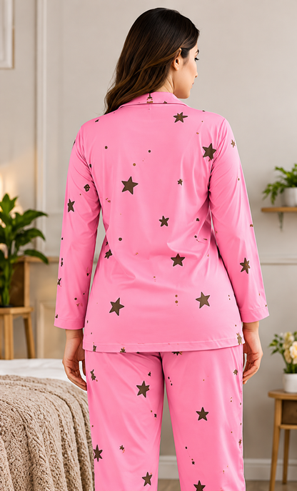 Pink Star Print Co-ord Set | ₹399/- ONLY