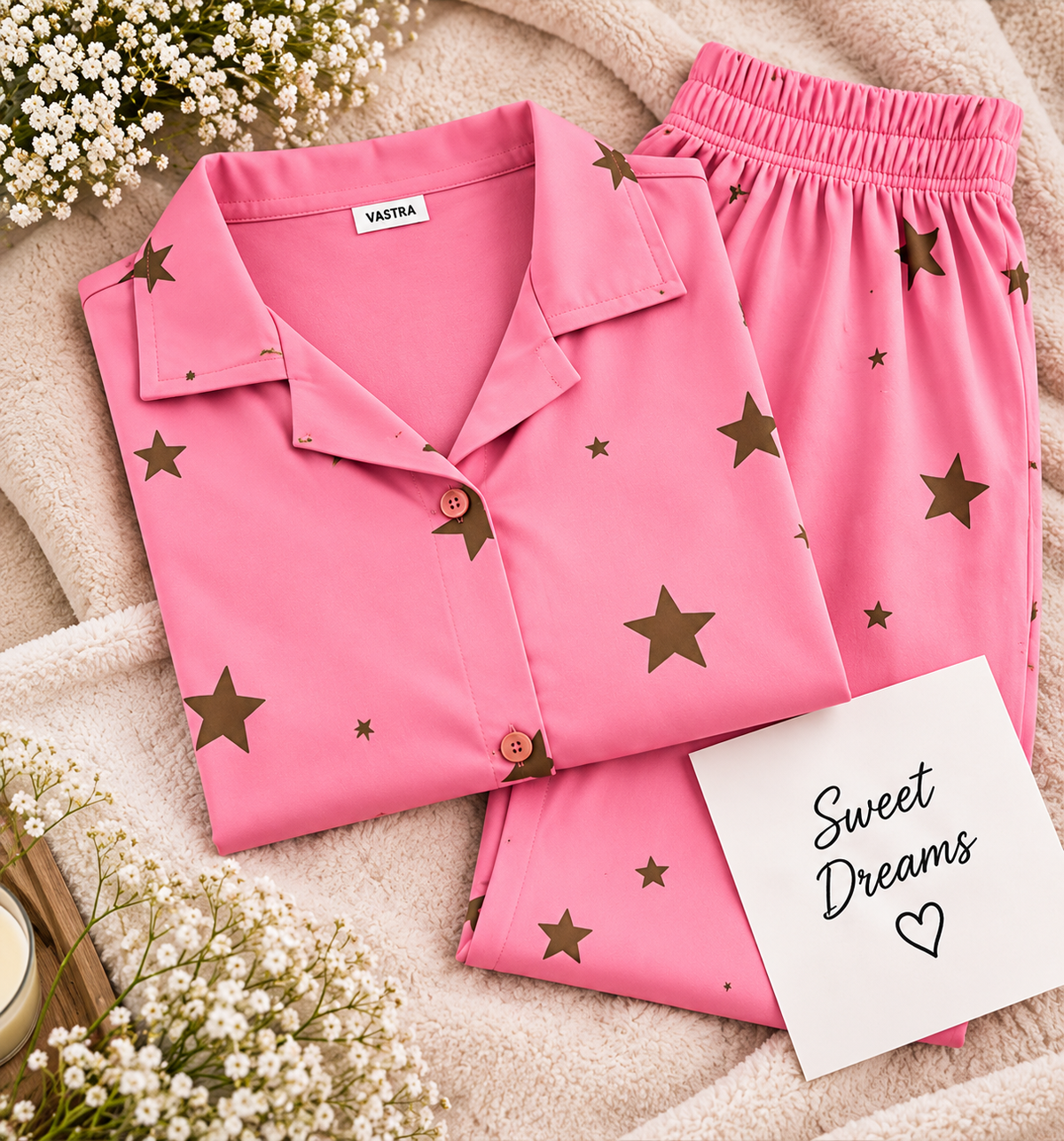 Pink Star Print Co-ord Set | ₹399/- ONLY