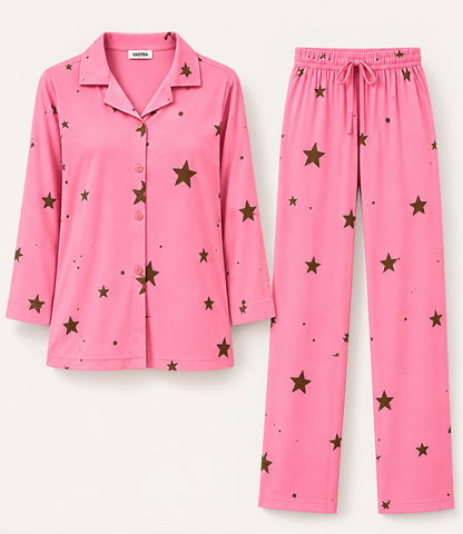 Pink Star Print Co-ord Set | ₹399/- ONLY